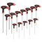 14 Piece T Handle Allen Wrench Set, 7 Imperial and 7 Metric Hex Key Set (Red and Black)